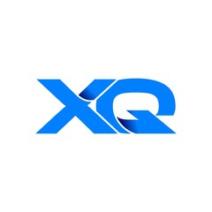 xq logo initial logo vector modern blue fold style