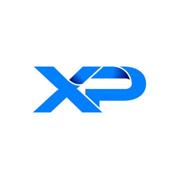 xp logo initial logo vector modern blue fold style