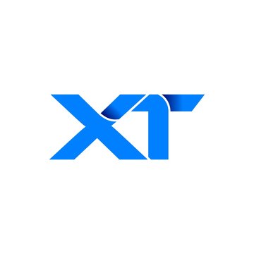 xt logo initial logo vector modern blue fold style
