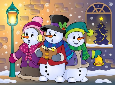 Snowmen carol singers theme image 5