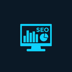 Analytics, seo analysis vector icon
