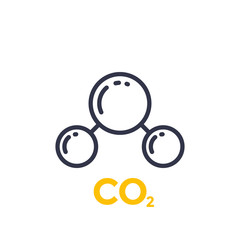 co2 molecule line icon