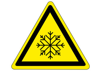 Schild Gefahr durch Frost 
