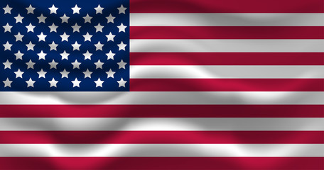 Waving USA flag. Vector illustration for your design.