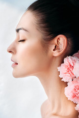 Fototapeta premium woman with natural and flowers
