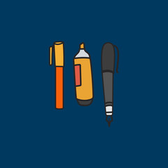 Vector of stationery doodle style