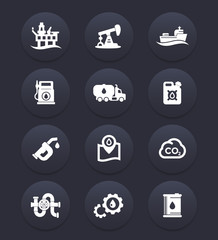 Petroleum industry icons set