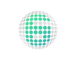 Letter G Dot Sphere Icon Logo Design Element