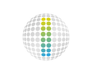 Letter I Dot Sphere Icon Logo Design Element