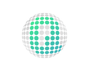Letter Q Dot Sphere Icon Logo Design Element