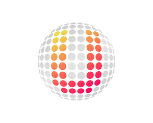 Letter U Dot Sphere Icon Logo Design Element
