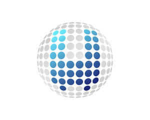 Letter W Dot Sphere Icon Logo Design Element