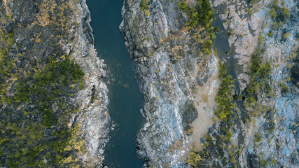 The Gorge River in Heifer Station, New South Wales shot from above.