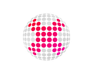 Letter X Dot Sphere Icon Logo Design Element
