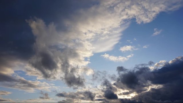 流れる雲　青空タイムラプス　４Ｋ