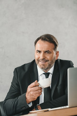businessman drinking coffee