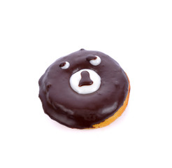 chocolate donut isolated on white background