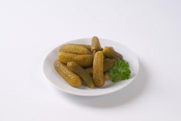 plate of pickled cucumbers