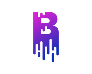 Letter B Paint Wet Icon Logo Design Element