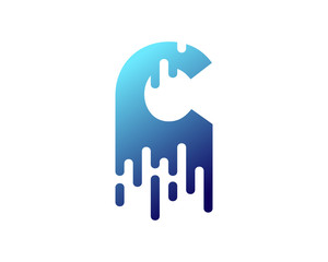 Letter C Paint Wet Icon Logo Design Element