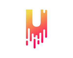 Letter U Paint Wet Icon Logo Design Element