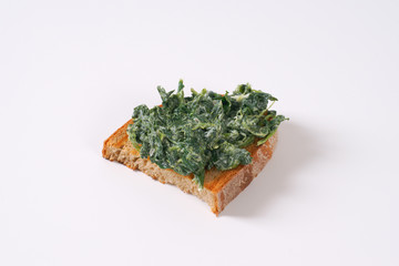 toast with spinach spread