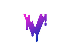 Obraz premium Letter V Paint Wet Icon Logo Design Element