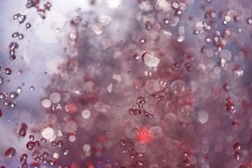 Multicolored spray fountain at night