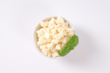 crumbled white cheese