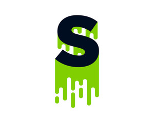 Naklejka premium S Letter Wet Paint Icon Logo Design Element