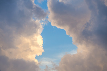 Fototapeta na wymiar Bright blue cloudy sky background texture