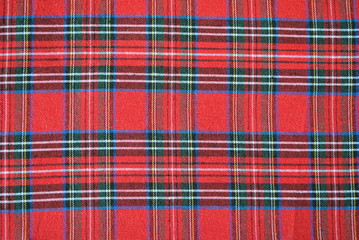 Tkanina w czerwono-zieloną kratę