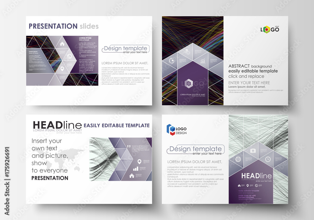 Poster set of business templates for presentation slides. easy editable layouts in flat style, vector illus