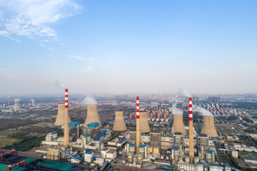 aerial view of thermal power plant