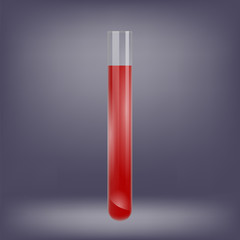 Blood Glass Tube Icon. Medical Test