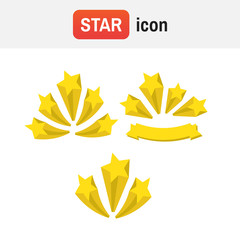 Star design three. A set of stars. Yellow stars vector
