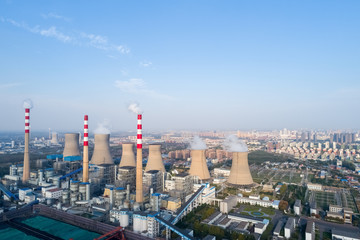aerial view of thermal power plant
