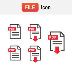 Fototapeta premium download icon pdf. Document text, symbol web format information