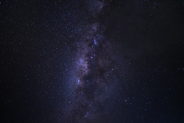 Milky way galaxy with stars and space dust in the universe, Long exposure photograph, with grain.