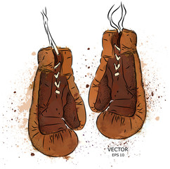 Boxing gloves. Vector illustration