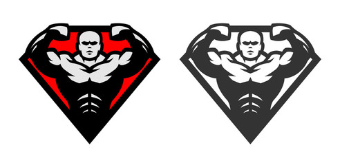 Bodybuilding, logo, two options.