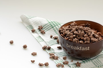 Cereal chocolate balls in bowl