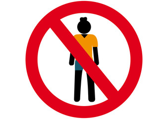 Schild Frauen in kurzen Hosen verboten