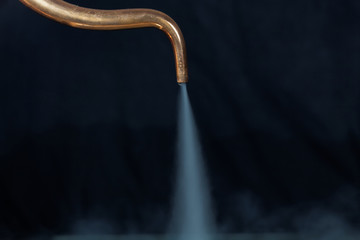 Copper pipe with steam