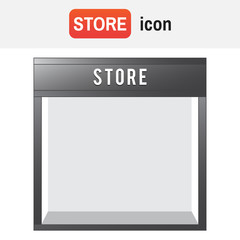 Window shop display. Shop with empty display