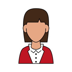 woman with short brown hair avatar portrait icon image vector illustration design 