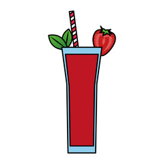 strawberry fruit juice icon image vector illustration design 