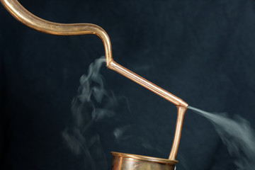 Copper pipes with steam