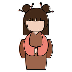 little japanese doll kawaii character