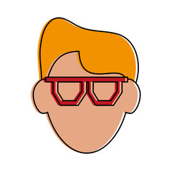 man with glasses avatar icon image vector illustration design 